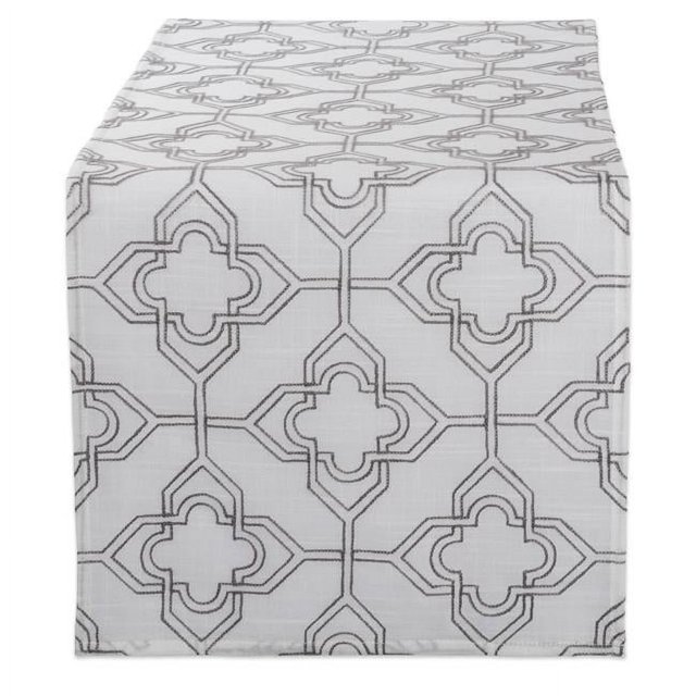 Design Imports CAMZ10503 Cousu en Treillis - Base Blanche