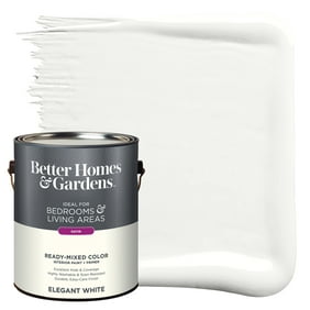 Better Homes & Gardens Interior Paint and Primer, Elegant White / White, 1 Gallon, Satin