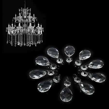 

OTVIAP Hanging Drops Pendant 10Pcs Clear Glass Crystal Prisms Chandelier Pendant Light Lamp Part Drops DIY Accessories Transparent Light Pendant