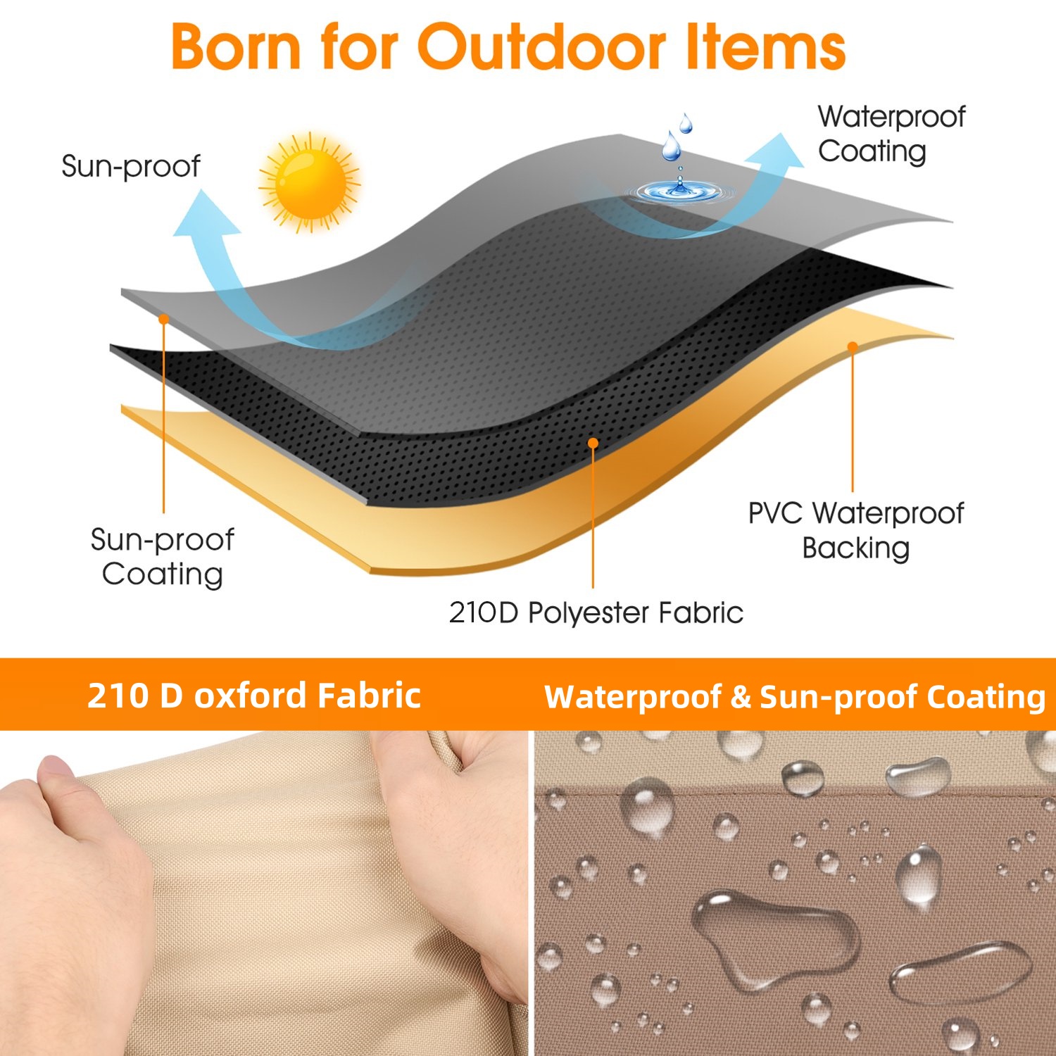 MTYIQS 2 Pack Outdoor Furniture Covers, Heavy Duty Waterproof Chair Covers for Patio