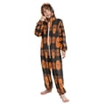 thumbnail image 5 of Vzayyk 4T-14Y Size Aviliable Cozy One-Piece Footless Sleeper Pajama Orange Black Plaid, 5 of 8