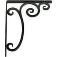 thumbnail image 4 of Ekena Millwork 1 1/2"W x 10"D x 12"H Avery Wrought Iron Bracket, (Single center brace), Powder Coated Black, 4 of 11