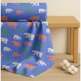 thumbnail image 4 of Soimoi Blue Cotton Voile Fabric Colorful Polar Bear Animal Print Fabric by the Yard 42 Inch Wide, 4 of 7