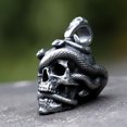 thumbnail image 3 of ZMY Home Gothic Stainless Steel Snake and Skull Pendant Necklace with Long Chain for Men, 3 of 6