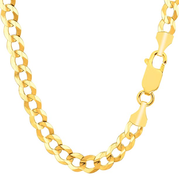 Next Level Jewelry 14K Yellow Gold 7MM Solid Cuban Curb Link Necklace