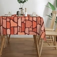 thumbnail image 3 of DouZhe Rectangular Tablecloth, Red Stone Brick Wall Table Cloth for Kitchen Dinning Tabletop, 72" x 54" Waterproof Polyester Table Cover, 3 of 8