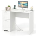 thumbnail image 1 of Costway Vintage Computer Desk Home Office Study Table Spacious Workstation with 3 Drawers White, 1 of 10