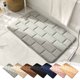 thumbnail image 1 of Alfombra antideslizante absorbente de agua para baño | Soporte de espuma gruesa | Superficie suave de terciopelo | Poliéster duradero de secado rápido | Gris sólido, Caqui, Café, Azul, Rosa, 1 of 6