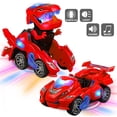 thumbnail image 6 of Transforming Dinosaur Car with LED Light Music Automatic Deformation Dino Race Car Toys for Kids Boys Girls Toddlers 3 Year Old and Up Birthday （red）, 6 of 6