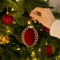 thumbnail image 3 of Vintage Embossed Christmas Ball Ornaments Set, Flocked Hanging Tree Decorations for Holiday Party Wedding Decor 12 Pack, 3 of 9
