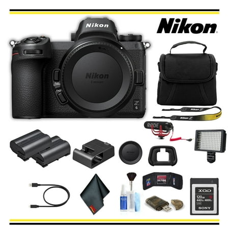 Nikon Z6 Mirrorless Digital Camera Advanced Bundle W/ Bag, Extra Battery, LED Light, Mic, and More - (Intl Model)