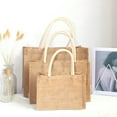 thumbnail image 5 of 2X Bolso de Mano de Arpillera de Yute Bolsas de Comestibles Reutilizables Grandes con Asas Bolso de Compras , L, 5 of 5