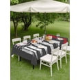 thumbnail image 5 of 52x70 Inch Outdoor Tablecloth with Umbrella Hole Zipper Rectangle American Flag Rectangular Tablecloths Outside Waterproof Retro US Flag Baseball Stars Gray Patio Table Cloth Cover for Picnic Party, 5 of 8