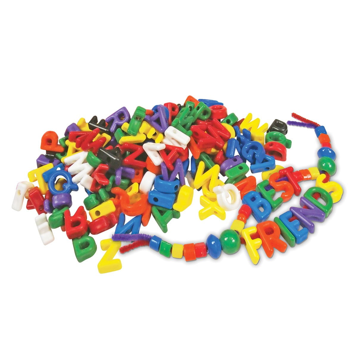 Roylco Uppercase Letter Beads – Colorful Alphabet Beads for Letter Recognition, Spelling, Literacy Activities, Fine Motor Skills & Crafting