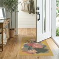 thumbnail image 2 of ODIKA 2'x3' Yellow Warm Blossom Harmony Artistic Washable Throw Rug Elegant Floral and Bird Motif, Nature Inspired for Hallway, Study Room, Non-Slip Low Profile, Flatwoven, 2 of 7
