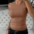 thumbnail image 5 of Coloody Women Ribbed Cami Tank Tops Casual Basic Camisole Sleeveless T-Shirt Summer Blouse, 5 of 5