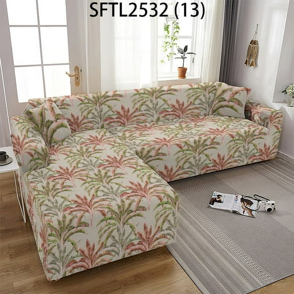 Tropical Flower Slipcovers Sofa s Sofa Cover for Living Room Leaves 1/2/3/4-seat Couch Cover Corner Sofa Covers L Shape