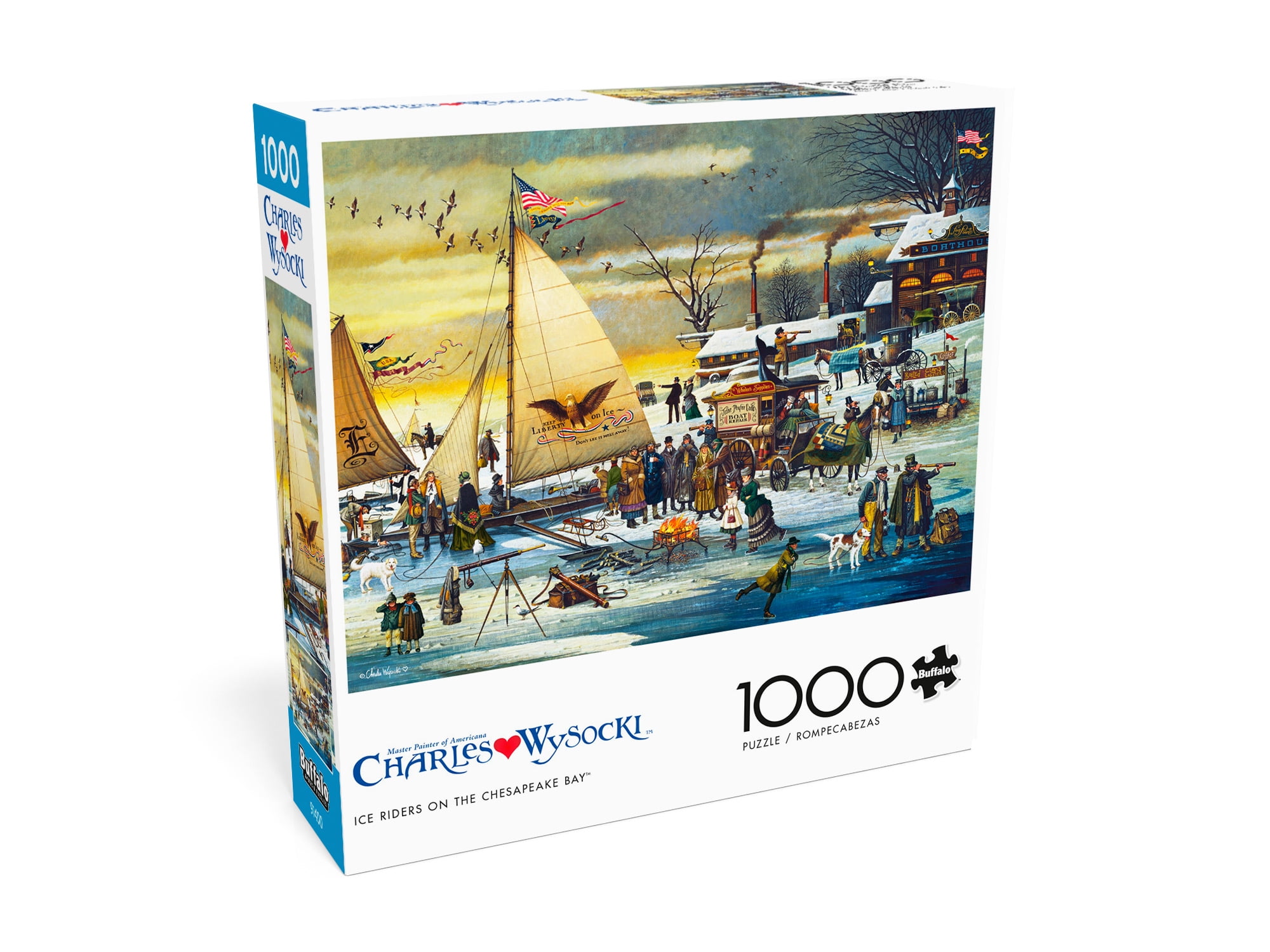 Buffalo Games 1000-Piece Charles Wysocki Ice Riders on the Chesapeake Bay Interlocking Jigsaw Puzzle