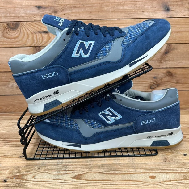 New Balance 1500 Trainers Mens Size UK 11.5 Harris Tweed Blue Houndstooth Shoes