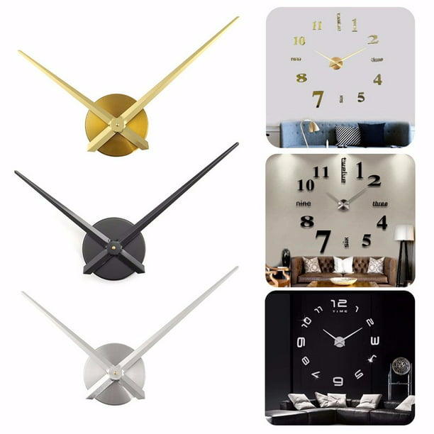 Modern Glossy Aluminum Silence Large Quartz Wall Clock Movement Hands ...