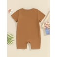 thumbnail image 3 of Bagilaanoe Newborn Baby Boys Summer Jumpsuit Shorts Stripe Short Sleeve Bodysuit 3M 6M 12M 18M Infant Casual One Piece Romper, 3 of 8