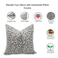 thumbnail image 3 of Fabdivine Block Print Throw Pillow Cover, 22x22 Inch Duck Canvas Handmade Cushion Cover, Floral Print Boho Design Grey Pillow Cover for Sofa and Couch, 3 of 5