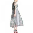 thumbnail image 3 of Robes de Soirée pour Femmes Manches Mi-Longues Magnifiques en Maille Transparente Brodée Robes Longues Bohémiennes, 3 of 9