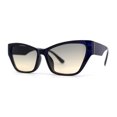 thumbnail image 3 of Womens Mod Squared Cat Eye Sunglasses Navy Brown, 3 of 4