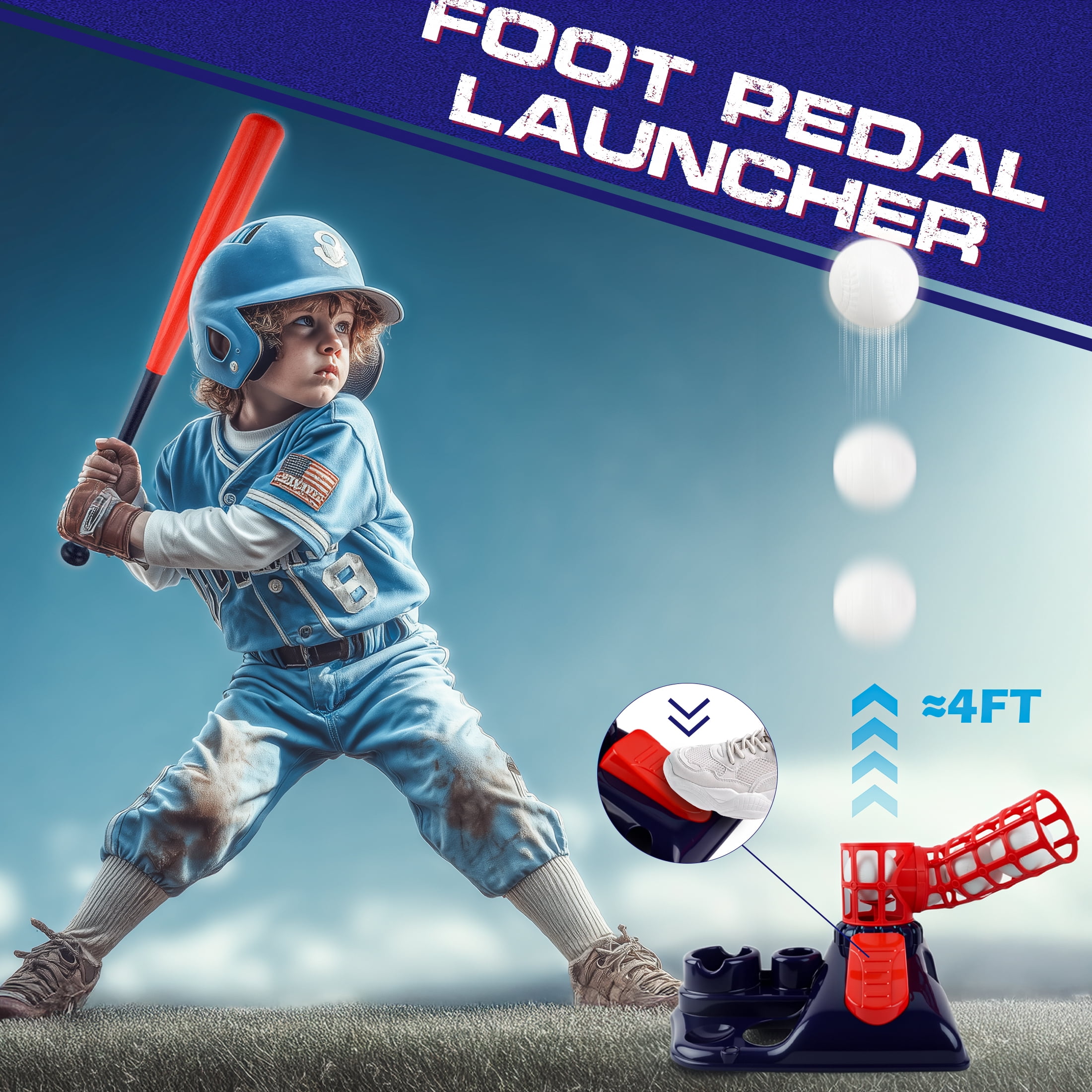 YCFUN T Ball Set for Kids, 3-in-1 Outdoor T Ball Toy with Adjustable Height Stand, Baseball Sport Toys for Kids Boys Girls 3-8 Years