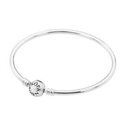 Pandora Moments Women's Sterling Silver Charm Bangle Bracelet with Round Clasp