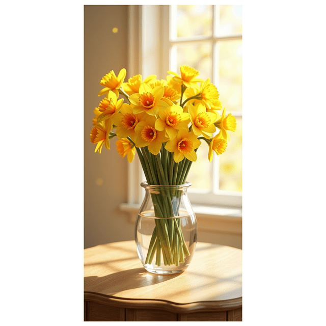 Vibrant Daffodil Spring Backdrop Floral Background Wedding Birthday Party Decor Home Office Seasonal Event Photo Shoot Banner Versatile Design