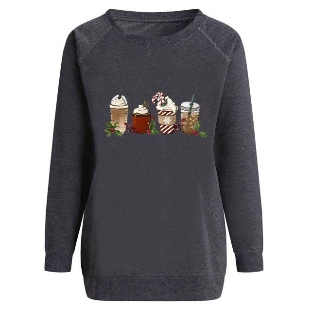 Sudadera sin Capucha Gibobby para Mujer con Estampado Navideño Gris M