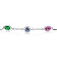 thumbnail image 2 of Gem Stone King 925 Sterling Silver Bracelet Nano Emerald Persian Blue Moissanite (1.40 Cttw), 2 of 4