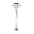 thumbnail image 3 of Round Cut 5mm Garnet Gemstone 925 Sterling Silver Solitaire Flower Ring for Women | Wedding, Engagement Bridal Rings | Mothers Day Gift, 3 of 5