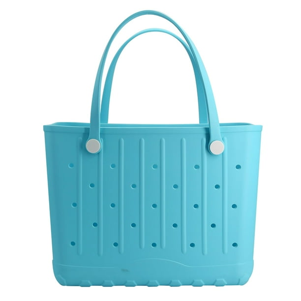 Bolsa de Playa CXY Mediana de Goma para Mujer EVA Lavable (Azul Claro)