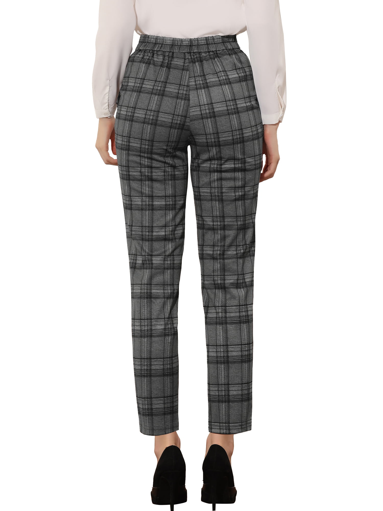 Buy Wardrobe by Westside Checked Grey Straight Trousers for Online @ Tata  CLiQ