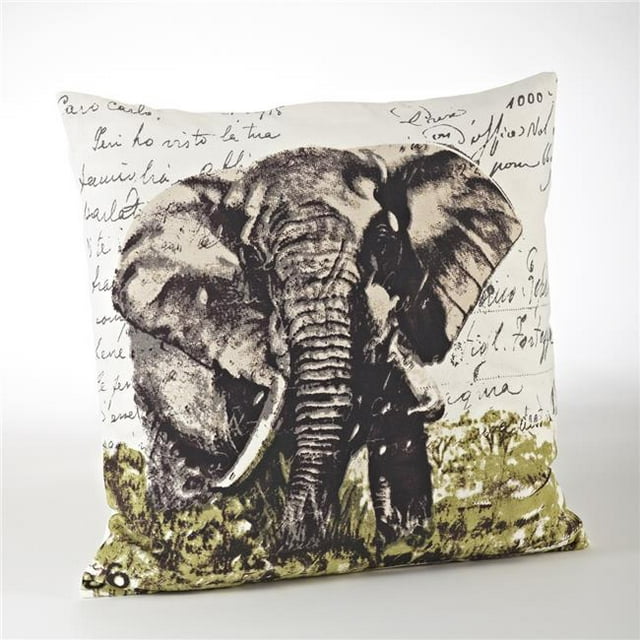 SARO 3131.N18S 18 Pouces Conception Éléphant vers le Bas Remplir Jeter Oreiller Naturel - Carré