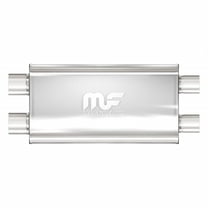 MagnaFlow Performance Exhaust Muffler 12568: 2.5"/2.5" Inlet/Outlet, 5x11x22" Oval, Stainless Steel, Satin Finish