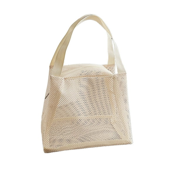 Mesh Travel toiletry Bag, Breathable Cosmetic Organizer, Large Capacity Shower Caddy for Beach, Gym, Travel, Lightweight, Foldable, Durable, Easy to Clean