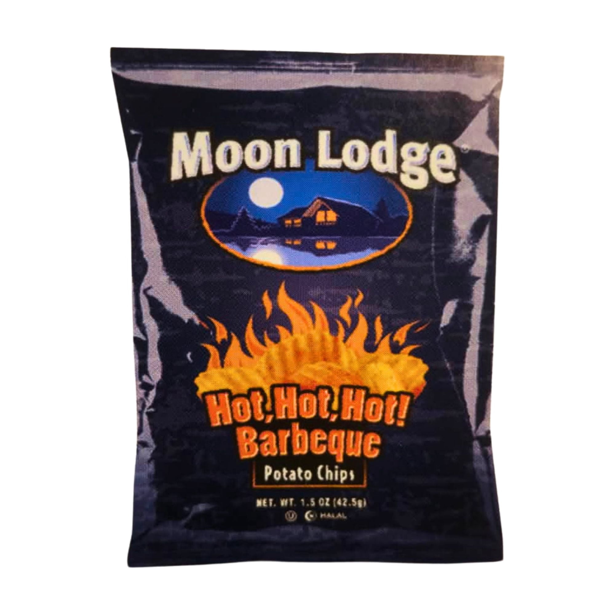 Moon Lodge Potato Chips Hot Hot Hot Barbeque 12 Pack 1.5 oz