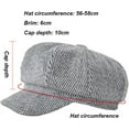 thumbnail image 2 of CoCopeaunts Newsboy Hat Octagonal Hat Women Winter Stripe Cap British France Retro Fashion Newsboy Cap Solid Beret Painter Cap, 2 of 7