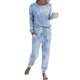 thumbnail image 1 of Conjunto de Ropa Cómoda para Mujer PRETTYGARDEN Manga Larga Jogger Gris S, 1 of 7