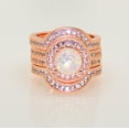 thumbnail image 3 of Consuelo Wedding Ring Set for Women 3pc Fire Opal Engagement Matching Band Ginger Lyne Collection, 3 of 5
