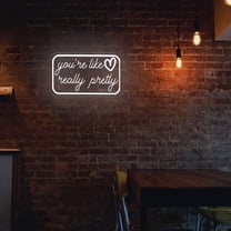 UPONRAY Rectangular Custom Neon Signs, Usb Powered with Adjustable Brightness Wall Decor for Gifts, Cool White, 16 inch