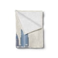 thumbnail image 2 of Georgia Soft Flannel Fleece Throw Blanket, Computer Graphics of City, Cozy Plush for Indoor and Outdoor Use, 50" x 60", Ivory Multicolor, by Ambesonne, 2 of 5