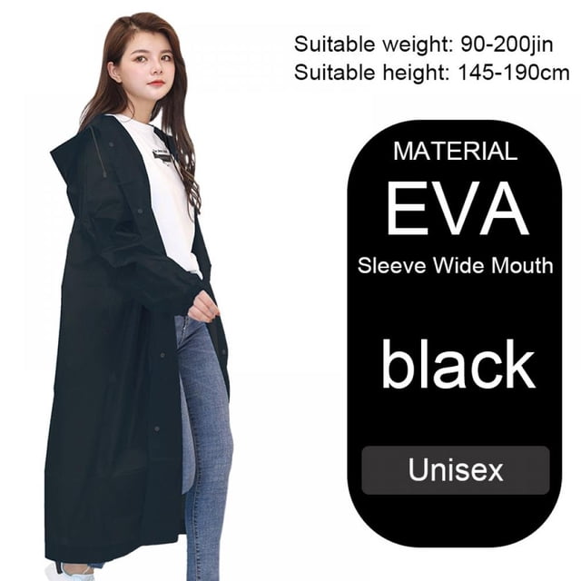 Imperméable EVA Poncho de Pluie Réutilisable Unisexe Hommes Femmes Long Vêtement de Pluie