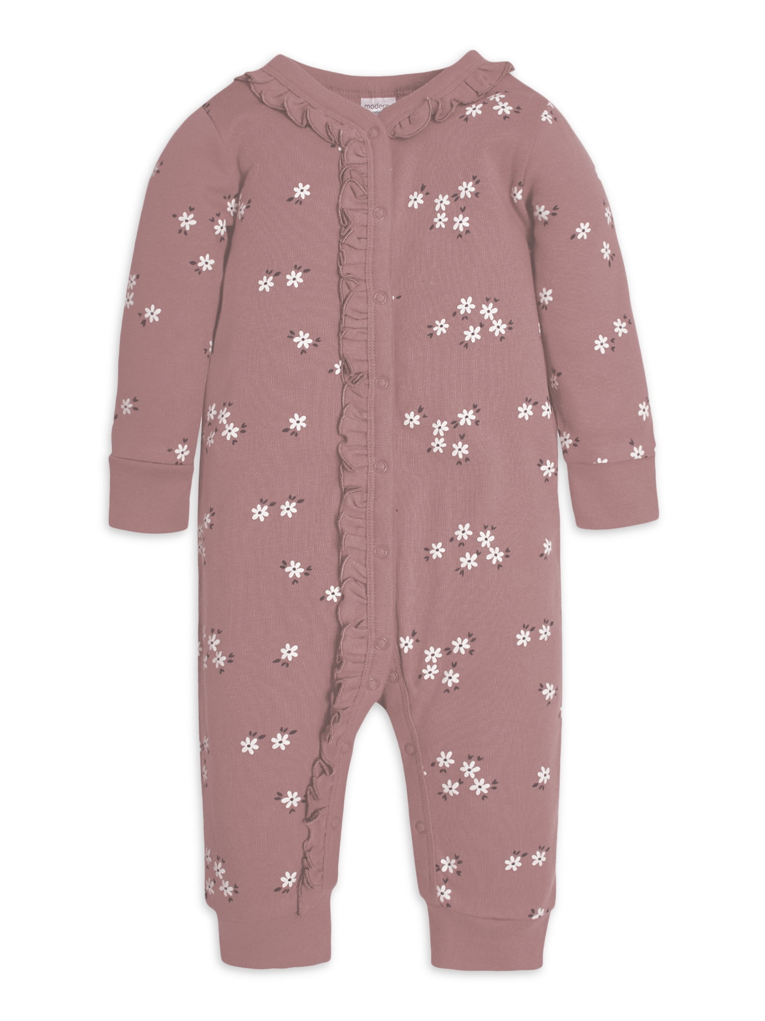 Modern Moments by Gerber Baby Girl Coverall With Mitten (Newborn - 0/3 Months)
