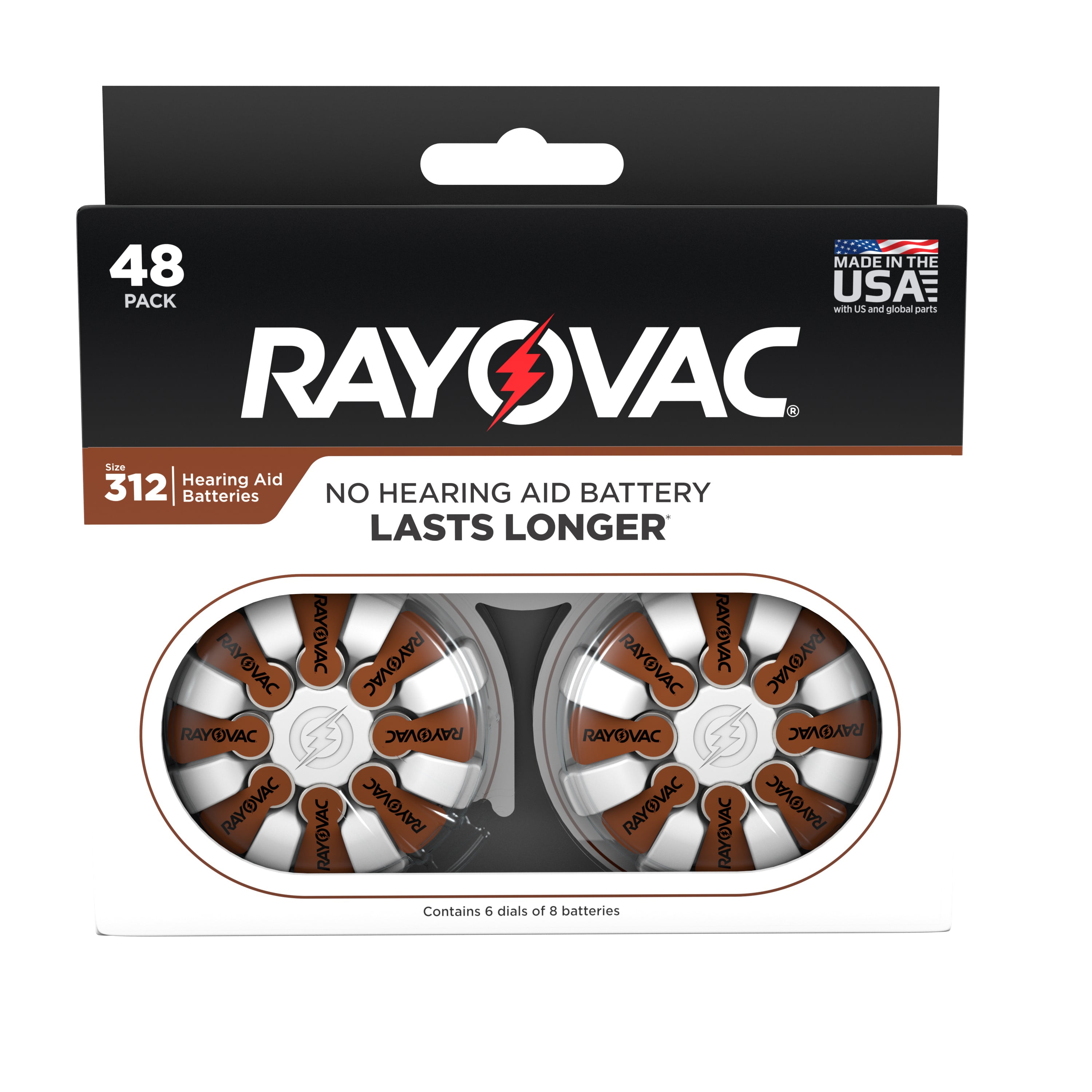 Rayovac Hearing Aid Batteries Size 312 Hearing Aid Batteries, 48Pack