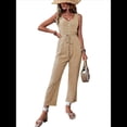 thumbnail image 3 of Elegantes de Verano para Mujer, Sin Mangas, con Cuello en U, Informales, de Pierna y Pantalones Largos 2025, Color Caqui, Talla S, 3 of 9