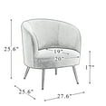 thumbnail image 4 of Velvet Accent Barrel Chair, Upholstered Single Sofa Chair with Gold Metal Legs, Comfy Modern Club Armchair Leisure Reading Chair for Living Bedroom Make-Up Room and Office, Ivory, 4 of 7